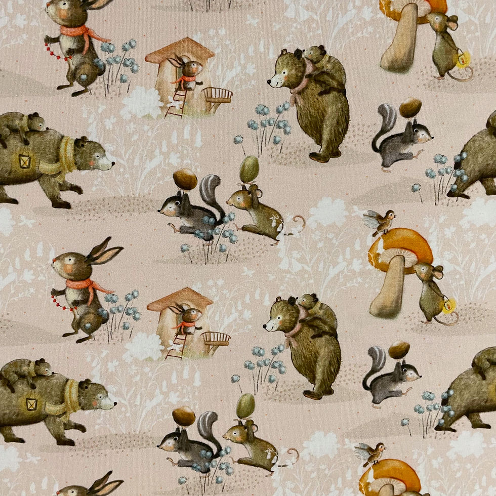 Jersey mit Waldtieren, Ansicht von oben