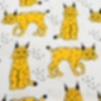 Baumwollstoff mit Luchsen, Ansicht von oben