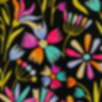 Jersey mit buntem floralen Muster, Ansicht von oben
