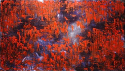 Symphony in Red, 120 x 180 cm, Oil on Paper (2002)