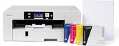 Sublimation printer with brand new ink boxes on display.