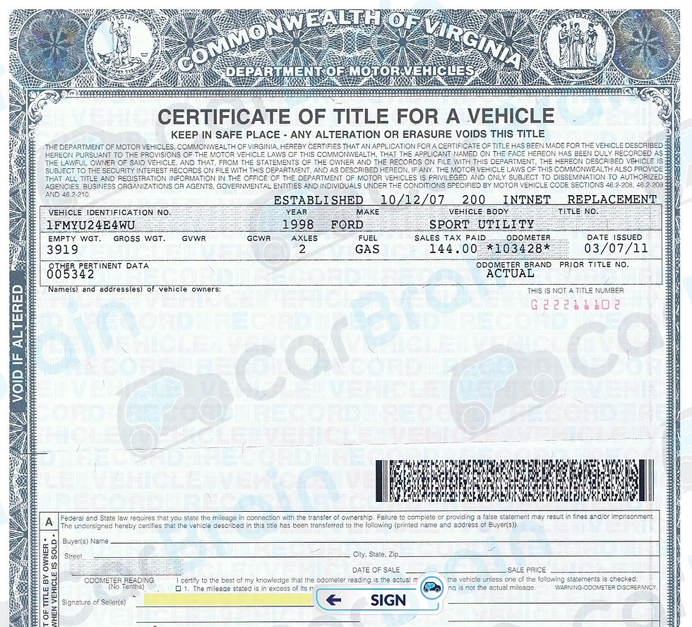 Virginia Title Example