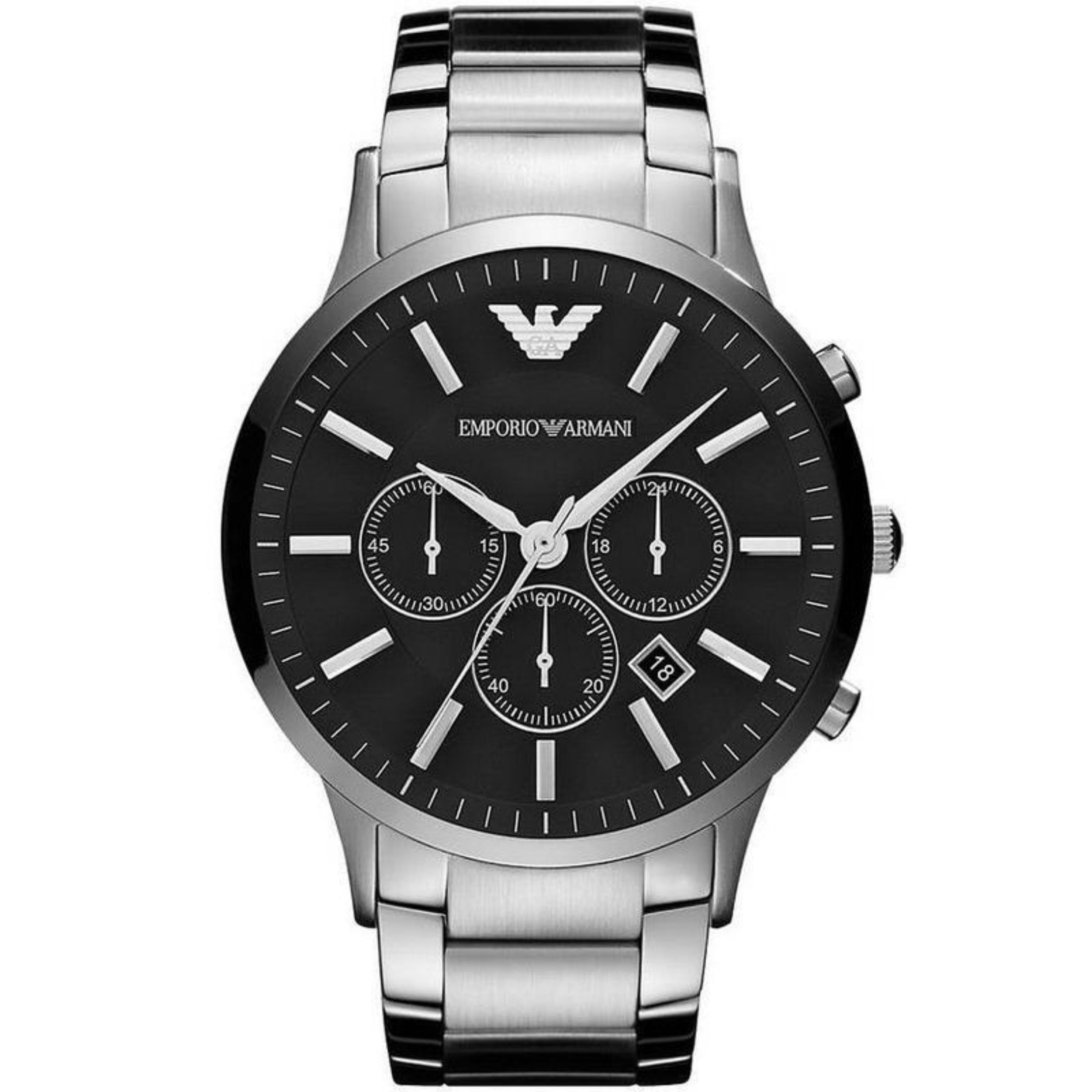 Emporio Armani AR2460 Sportivo Round Analog Black Dial Men's Watch