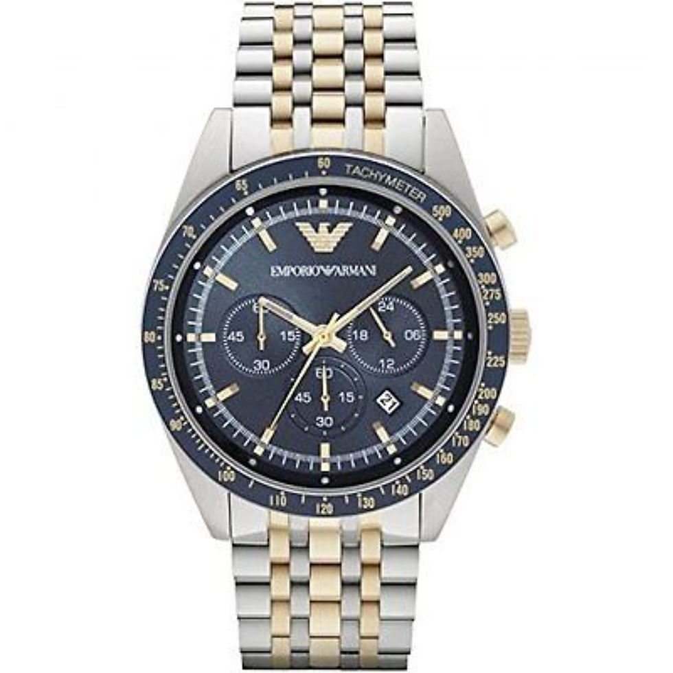 Emporio Armani Gents AR6088 Two Tone Chronograph Watch