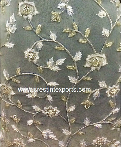 Embroidered floral net fabric, www.crescenttexportex.com