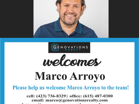 Welcome Marco Arroyo to the Genovations Realty Team