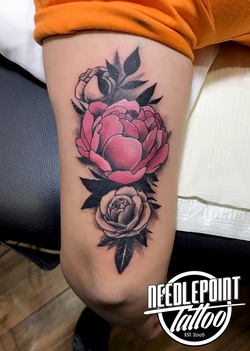 Chrysanthemum Colored Tattoo