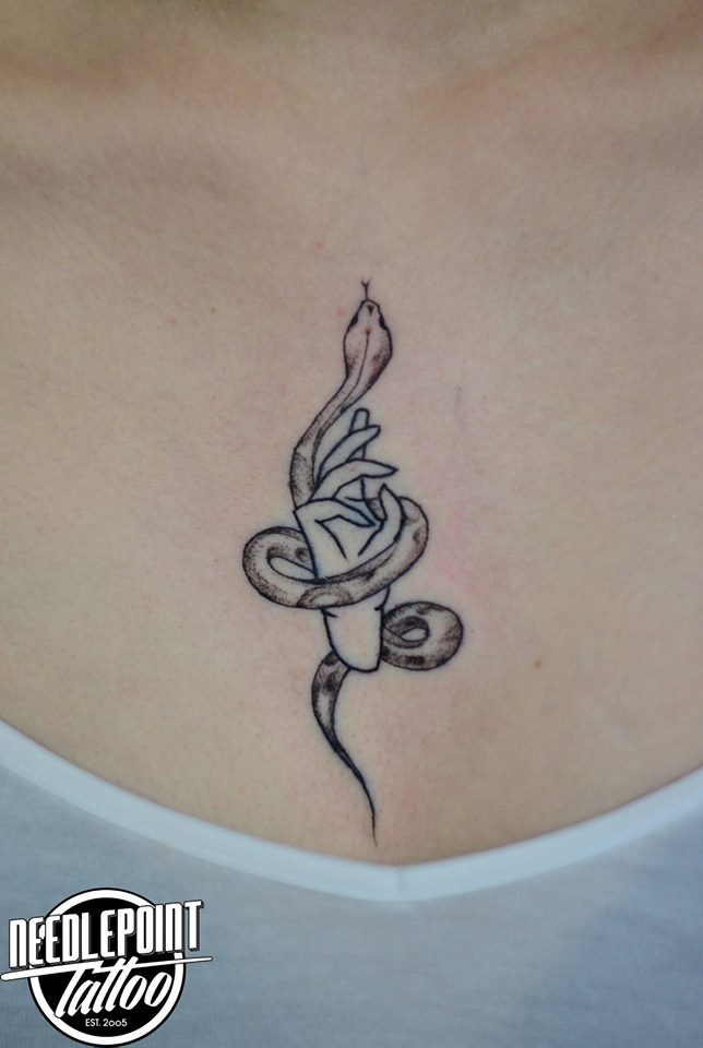 What type of snake do you want? Snake Tattoo Minimalist . Minimalist Simple Snake And Rose Tattoo - Tattoo Ideas