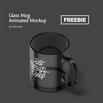 Freebie! Glass Mug Animated Mockup