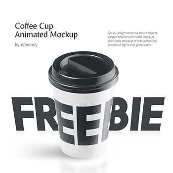 Freebie! Coffee Cup Animated Mockup