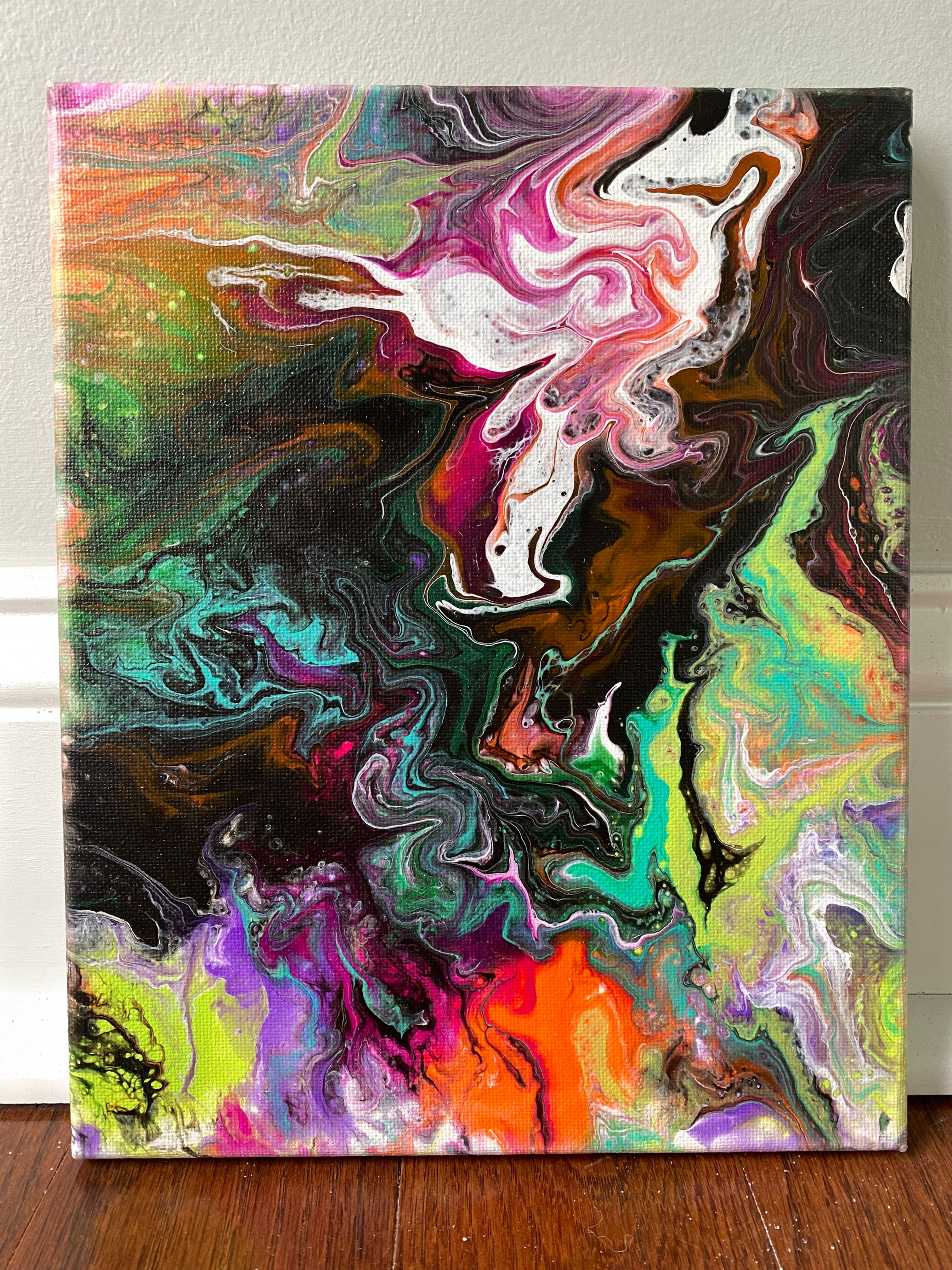 Into the Depths original paint pour on canvas by Miranda Sketch Art