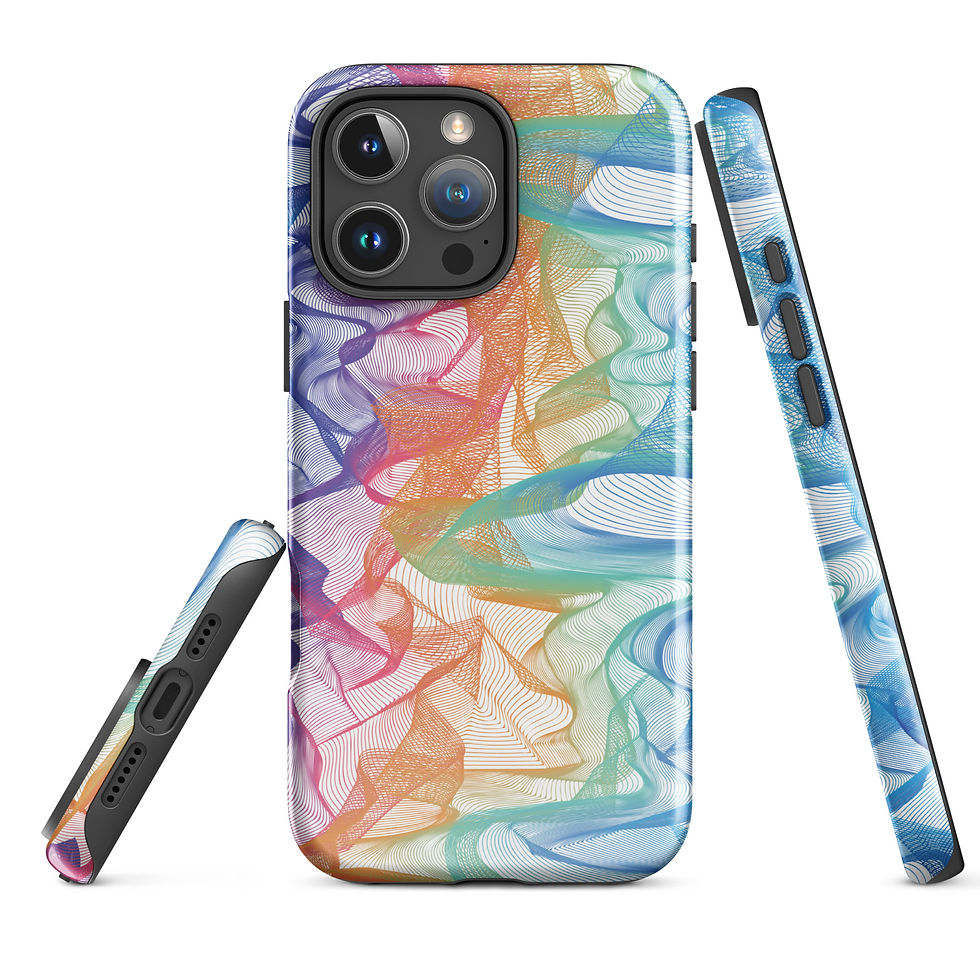 Rianbow Oil Slick tough iPhone case by Miranda Sketch Art