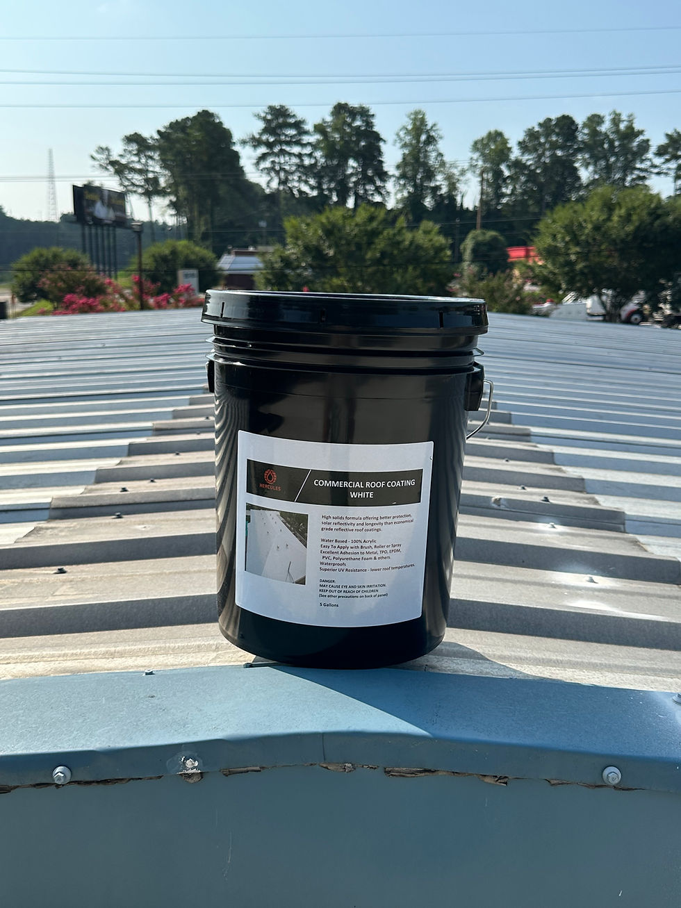 Thumbnail: White Commercial Roof  Coating- Acrylic-1- 5 Gal. pail -