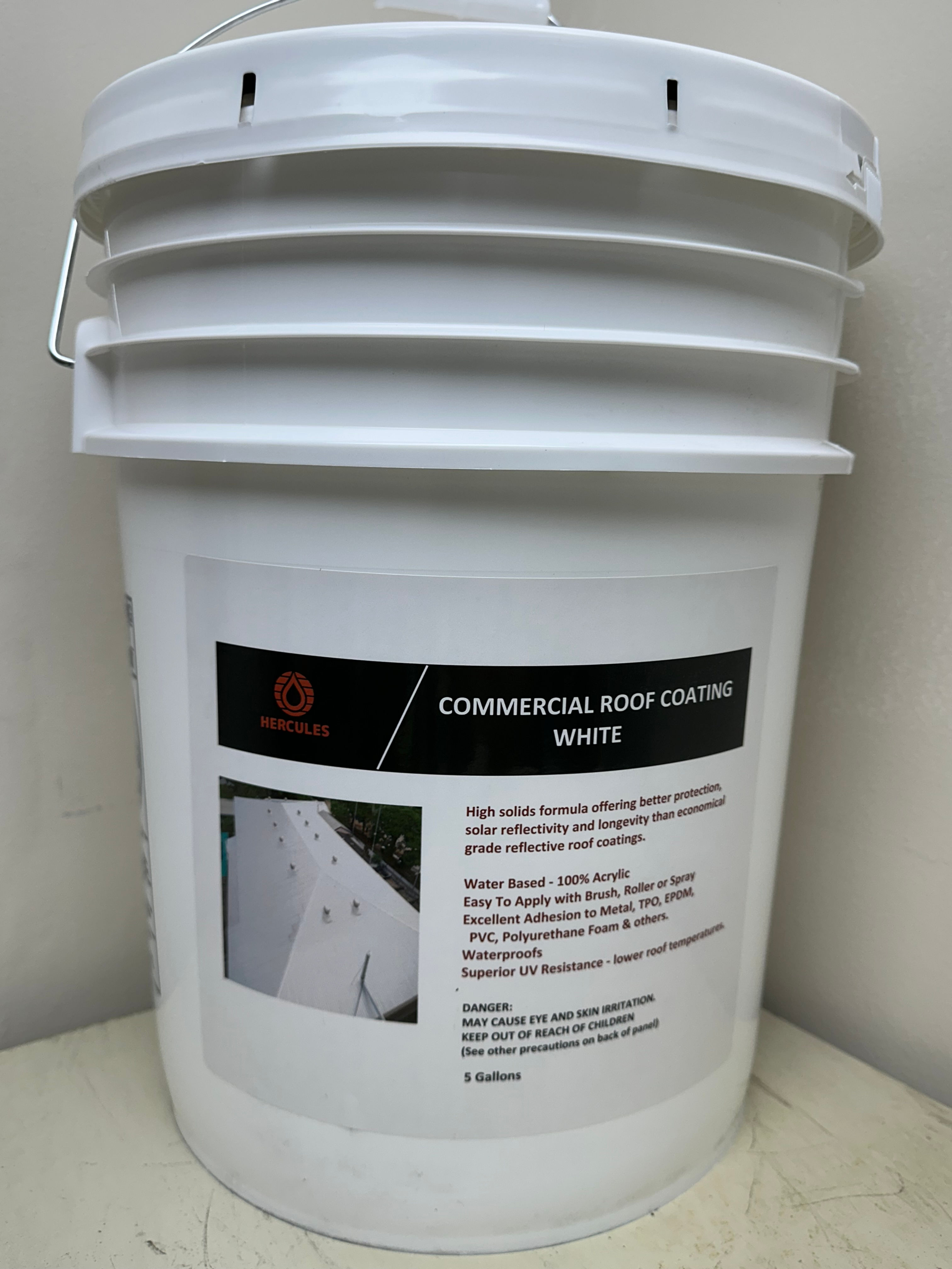 White Commercial Roof  Coating- Acrylic-1- 5 Gal. pail -FREE DELIVERY