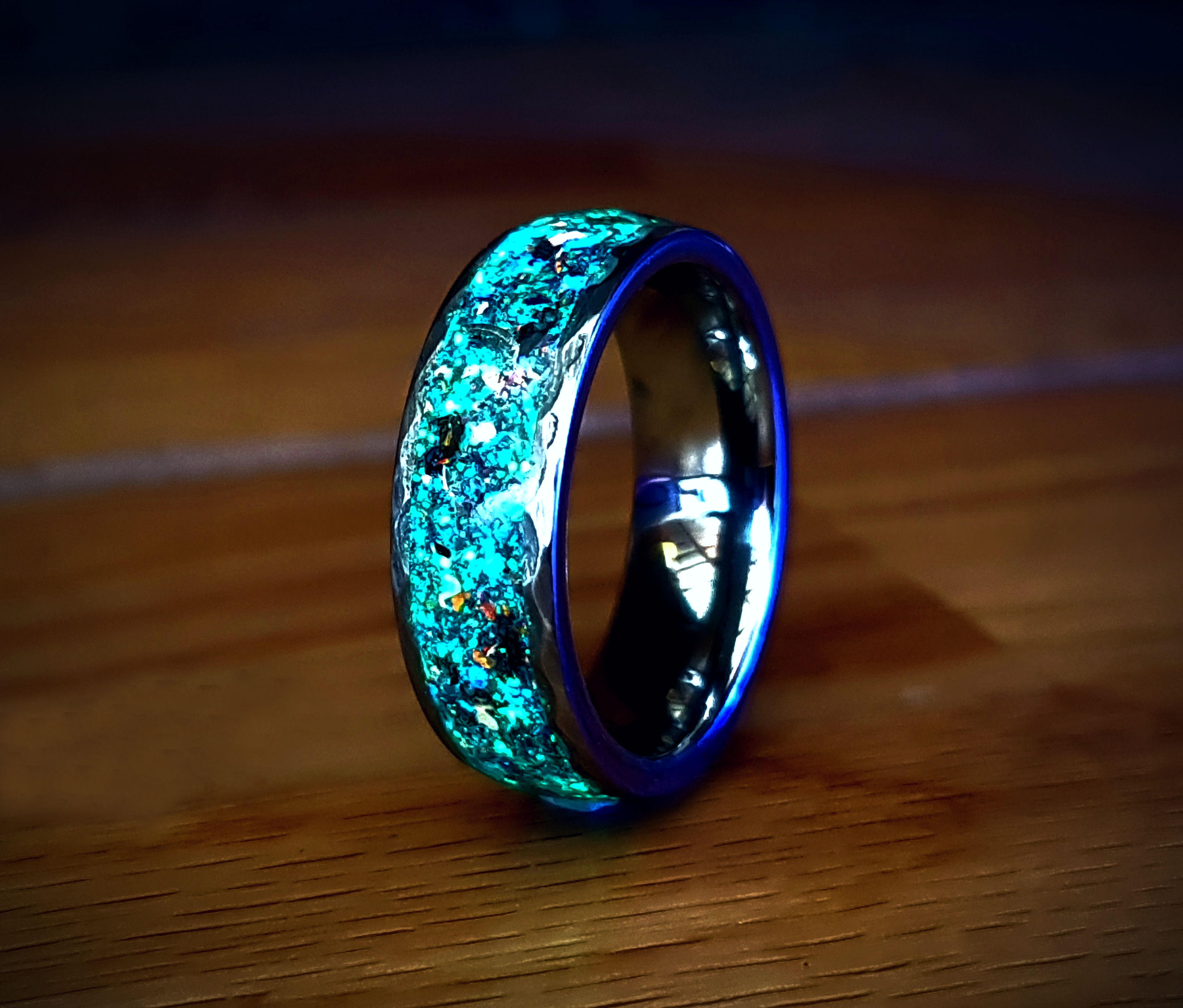 Marbled Meteorite, Muonionalusta, Custom Glow stone