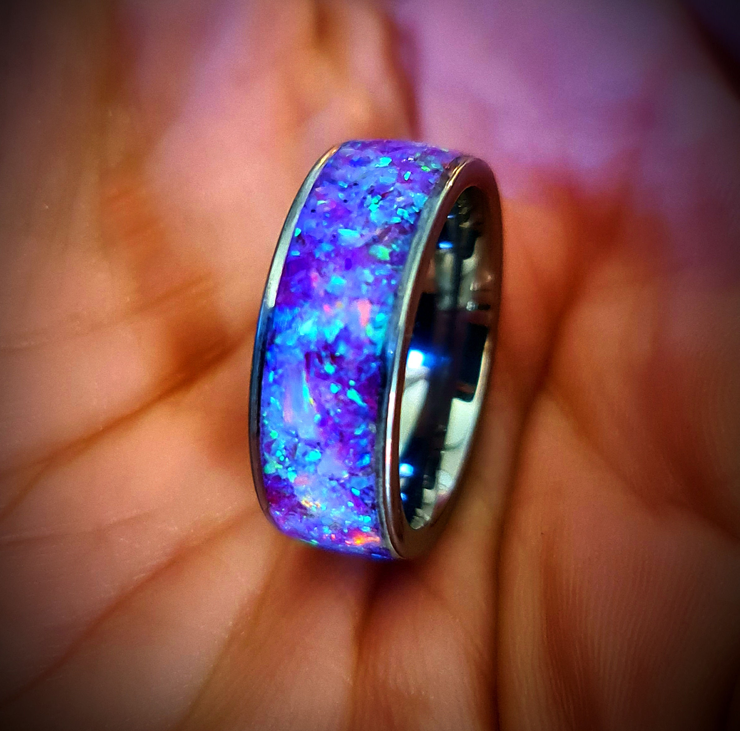 Amethyst Crystal Opal Aurora - Pure Crystal Ring