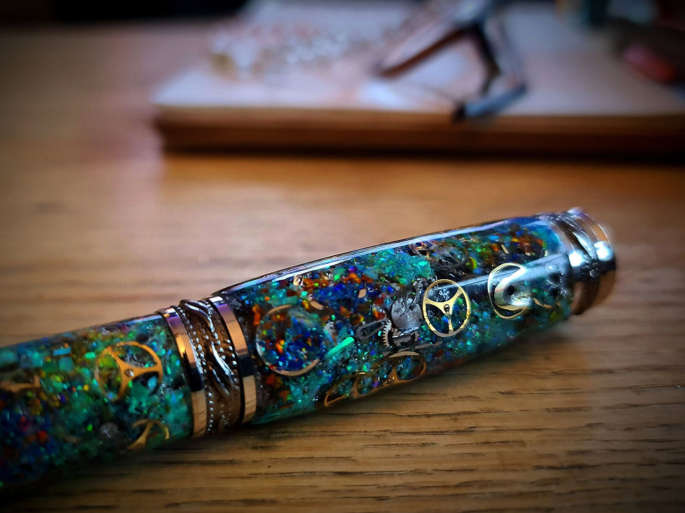 Thumbnail: Majestic Pen Atomic Clock Opal Crystal  - Swarovski