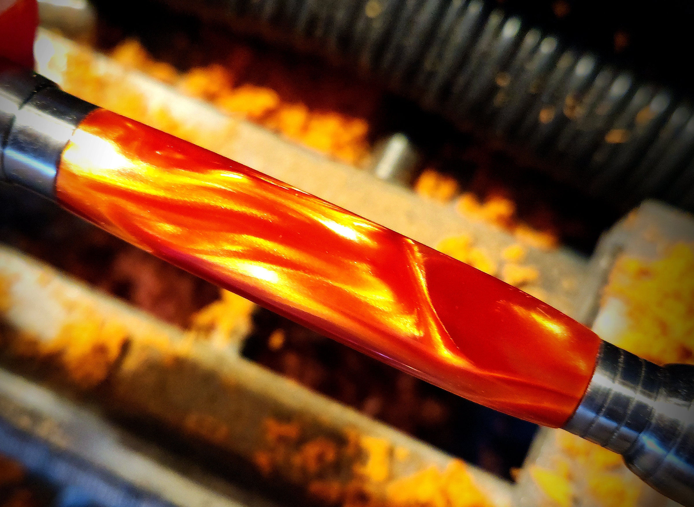 Solar Flare Fire Aurora - Diamond dust Hand made Fountain pen, Rollerball pen c