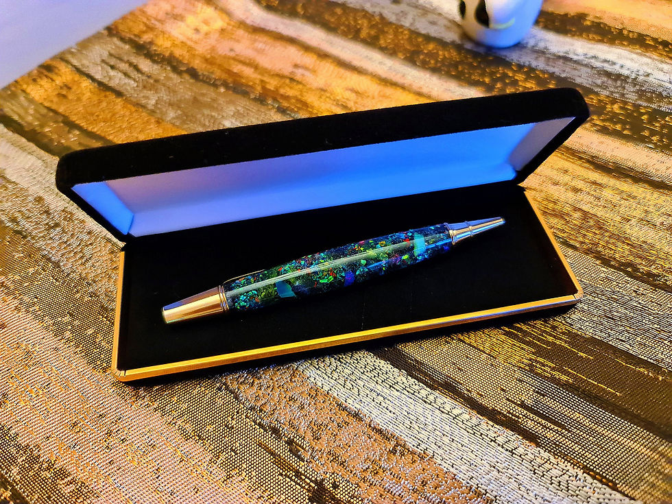 Thumbnail: Opal Crystal supernova - Stylish Twist Pen - Chrome - Gold - Engraving