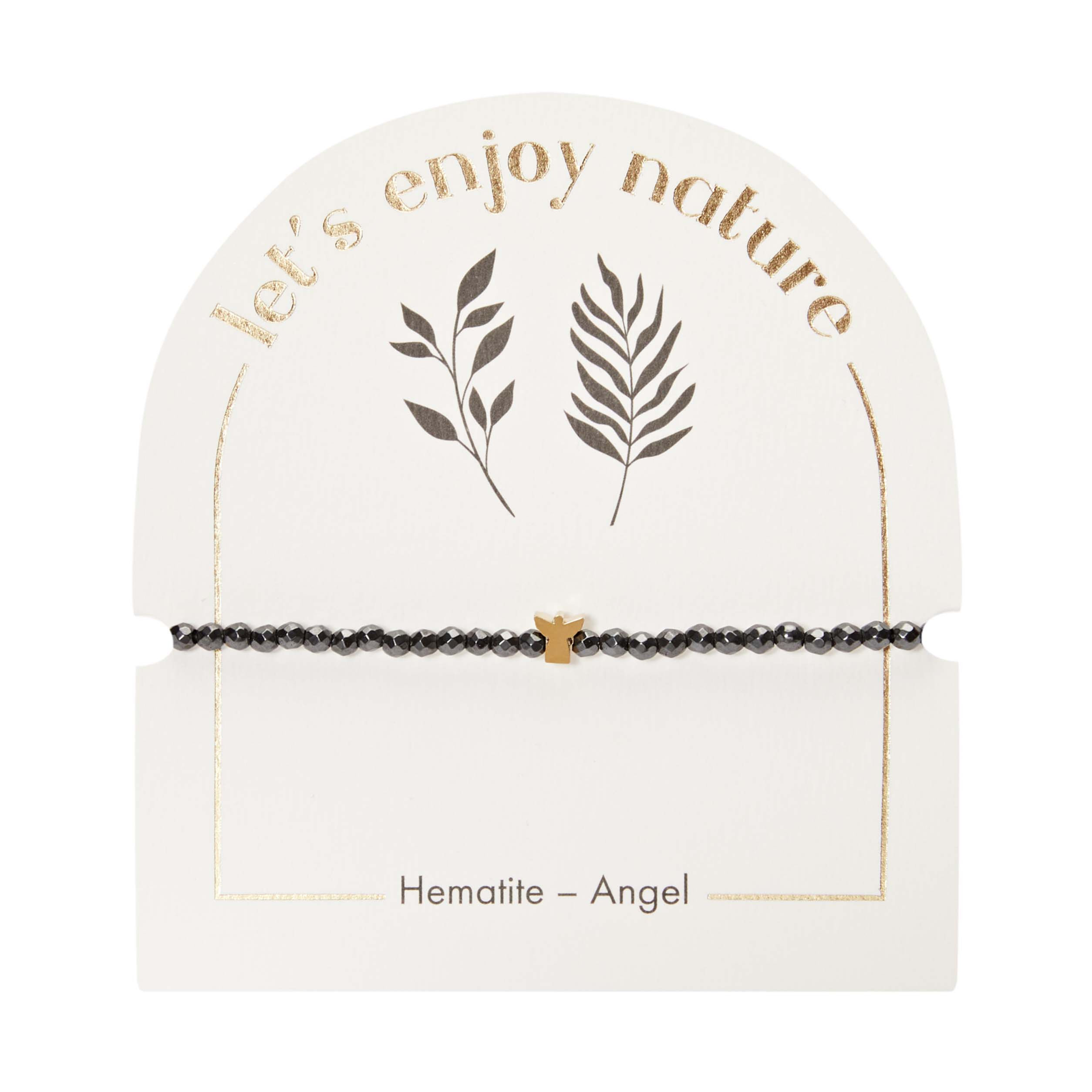 Дамска гривна от хематит с АНГЕЛ - 19.42 евро