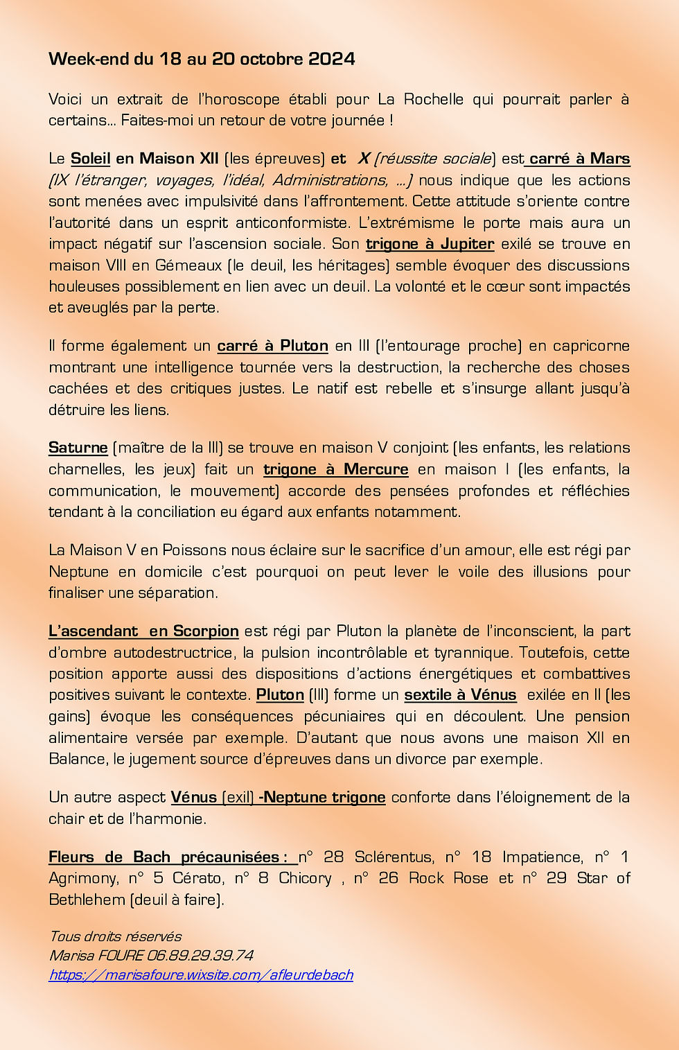Horoscope week-end 18 au 20 octobre 2024