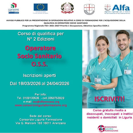 Corso di Qualifica per N° 2 Edizioni Operatore Socio Sanitario