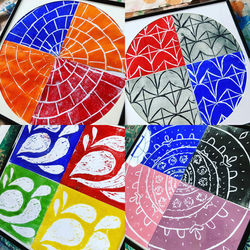 Lino Printing primary school arts workshop hire us
