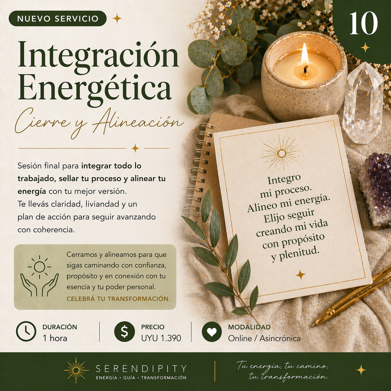 Sesión de Integración Energética con vela y cristales