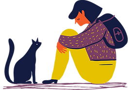 Ragazza e gatto