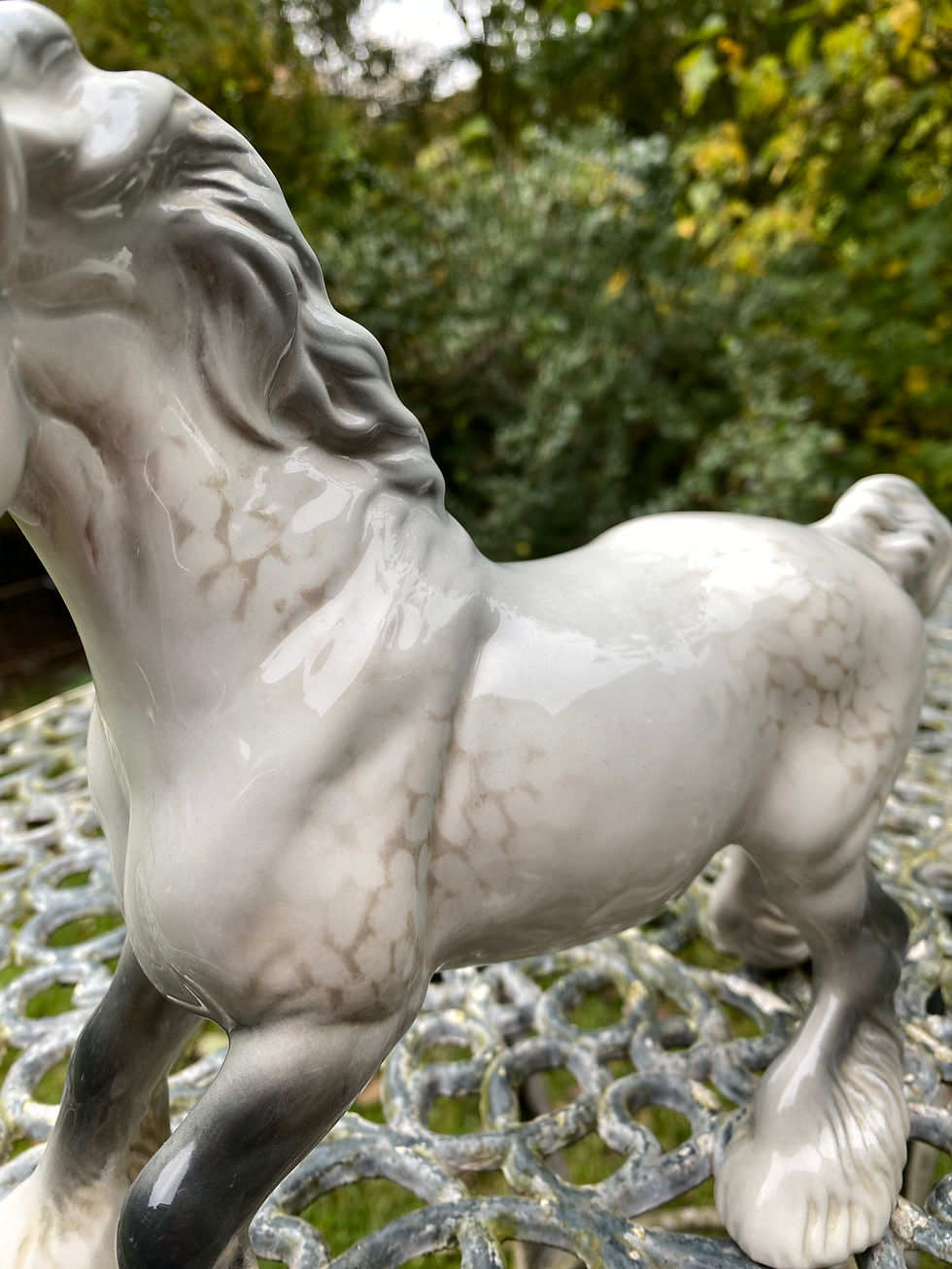 Thumbnail: Beswick Cantering Shire Model 975 in Grey Gloss