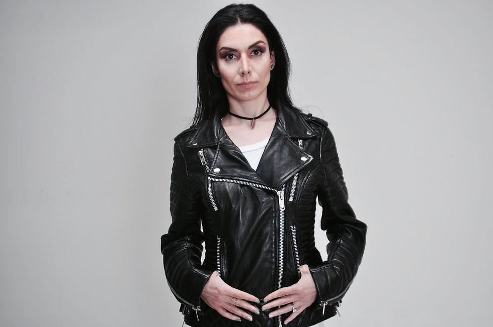 Thumbnail: JET- Black Quilted Moto Lambskin Leather Jacket