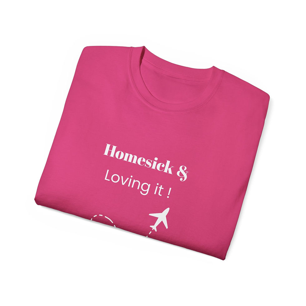 Thumbnail: Women's Homesick and Loving It!  T-shirt.  Funny Travel Heart