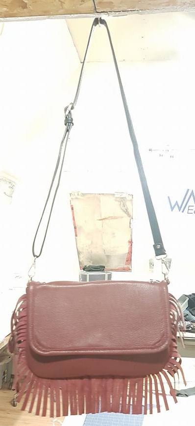 Burgandy with fringes