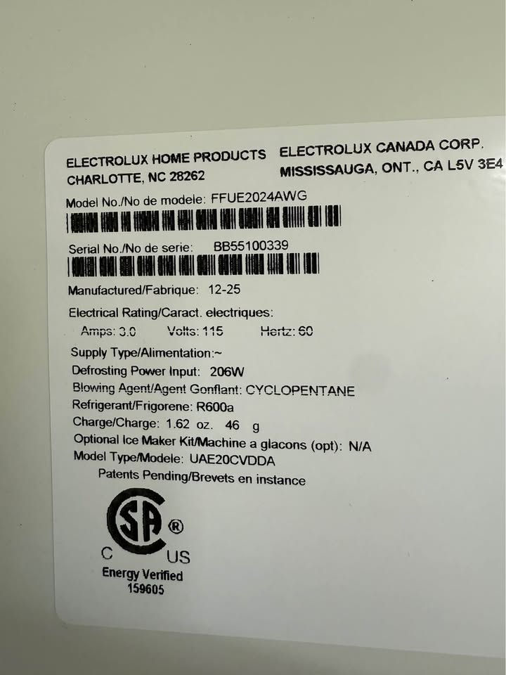 Thumbnail: New Electrolux 20 CuFt Garage Ready Freezerless Refrigerator