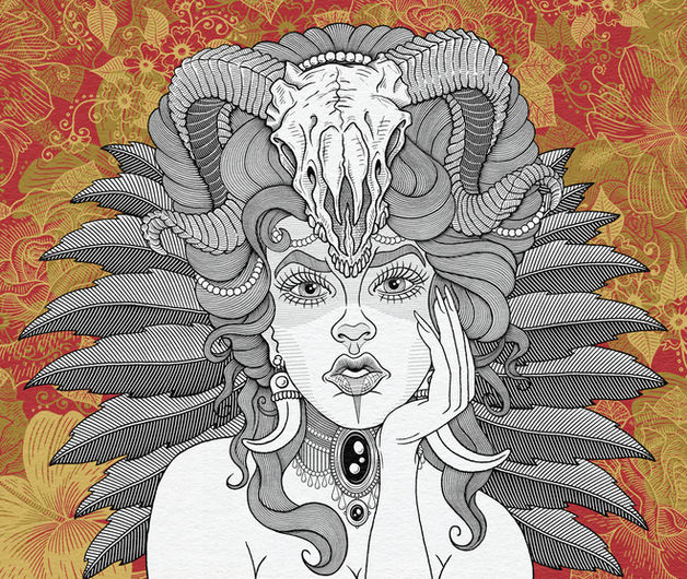 allendale-female-warrior-drawing-beer-label-design-martin-marcin-reznik-illustration-portf