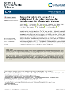 101. Decoupling wetting and transport in a photothermal-hydrovoltaic membrane for cascade conversion of wastewater ammonia