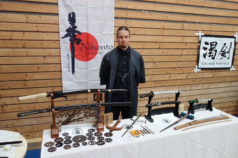 Prezentační stánek na Budo Matsuri 2024 - Slavnosti japonských bojových umění ze sbírek členů Nihonto Kenkyukai