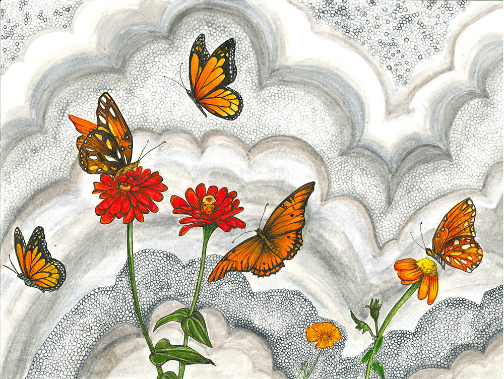 Butterflies and Smoke print