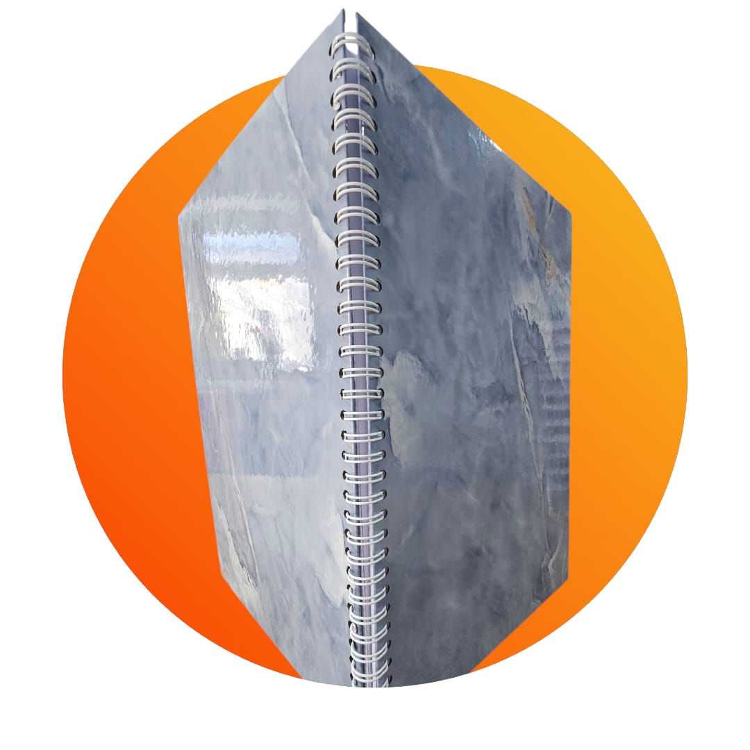 Always in Plan – A4 Graph Notebook | Blue Agate Marble Hardcover PVC | 80 Sheets