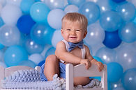blue cake smassh baby boy turning one