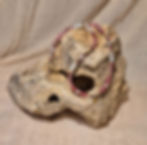 The rhodonite stone in a perfect cut reminds the juicy pomegranate seeds in their bright red color, combined with white moons