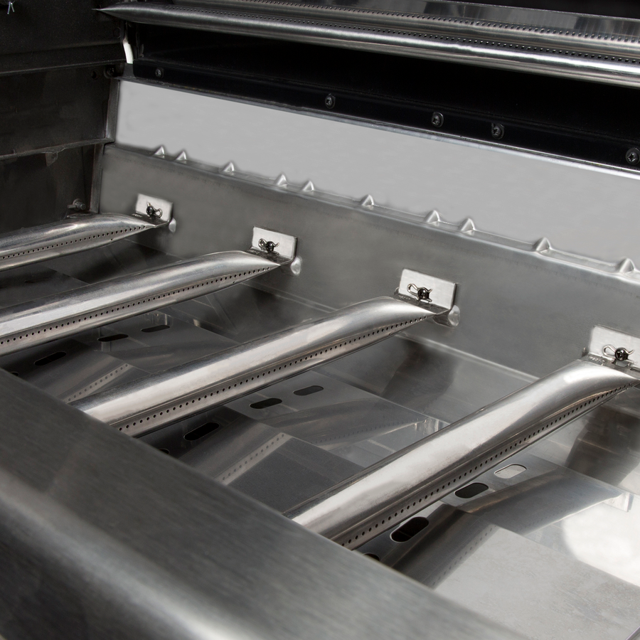 Thumbnail: Interior view of stainless steel Dual-Tube burner system inside main cookbox