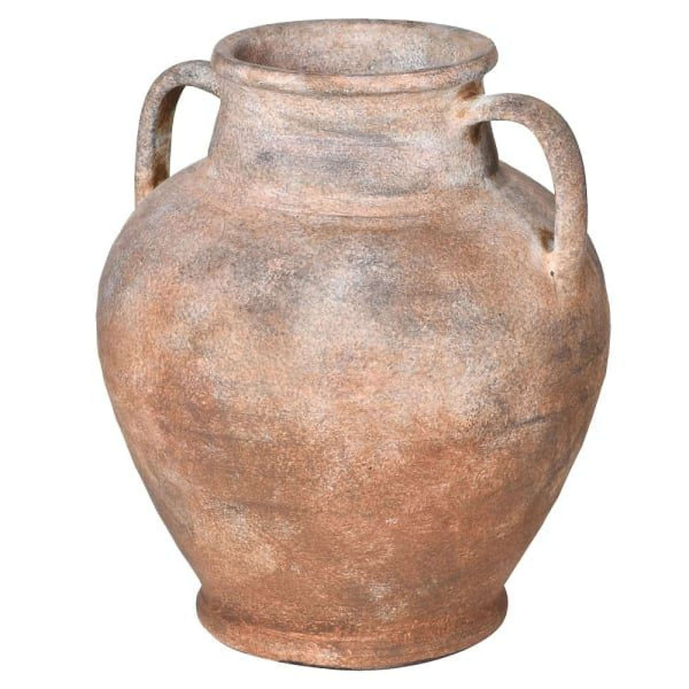 Savina Antiqued Terracotta Urn Vase with Handles Tracey Victoria