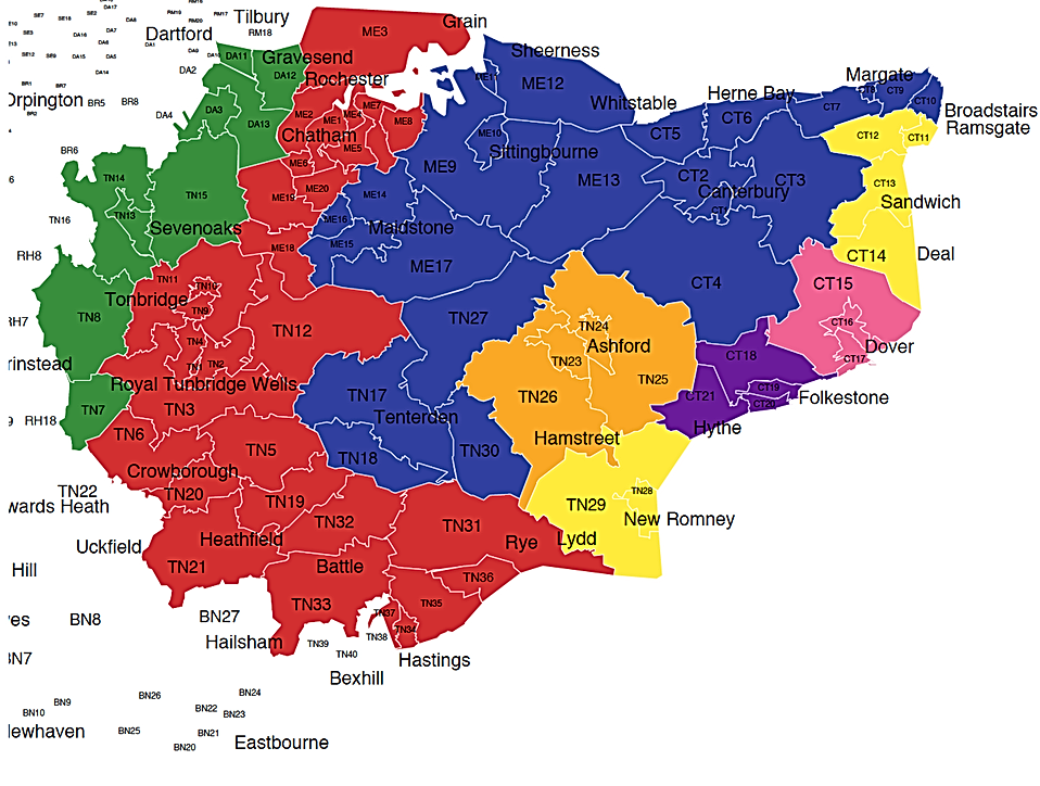 MT Drains Folkestone - Map of Areas Covered