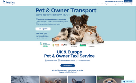 Exec Pets Travel by SMS Web Design 