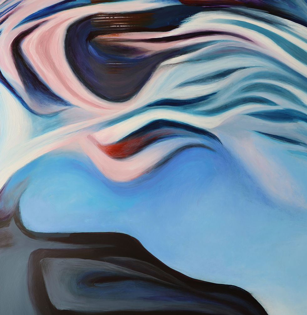 Détail : "Gaz 2018", 2021. Acrylique sur toile, marouflé sur Tondo de bois, diamètre 90 cm. © Corinne Costa Erard