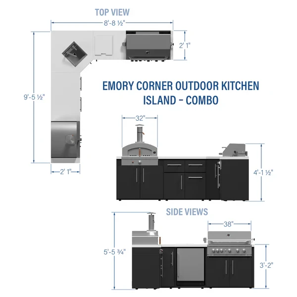 Thumbnail: EMORY CORNER OUTDOOR KITCHEN ISLAND - COMBO