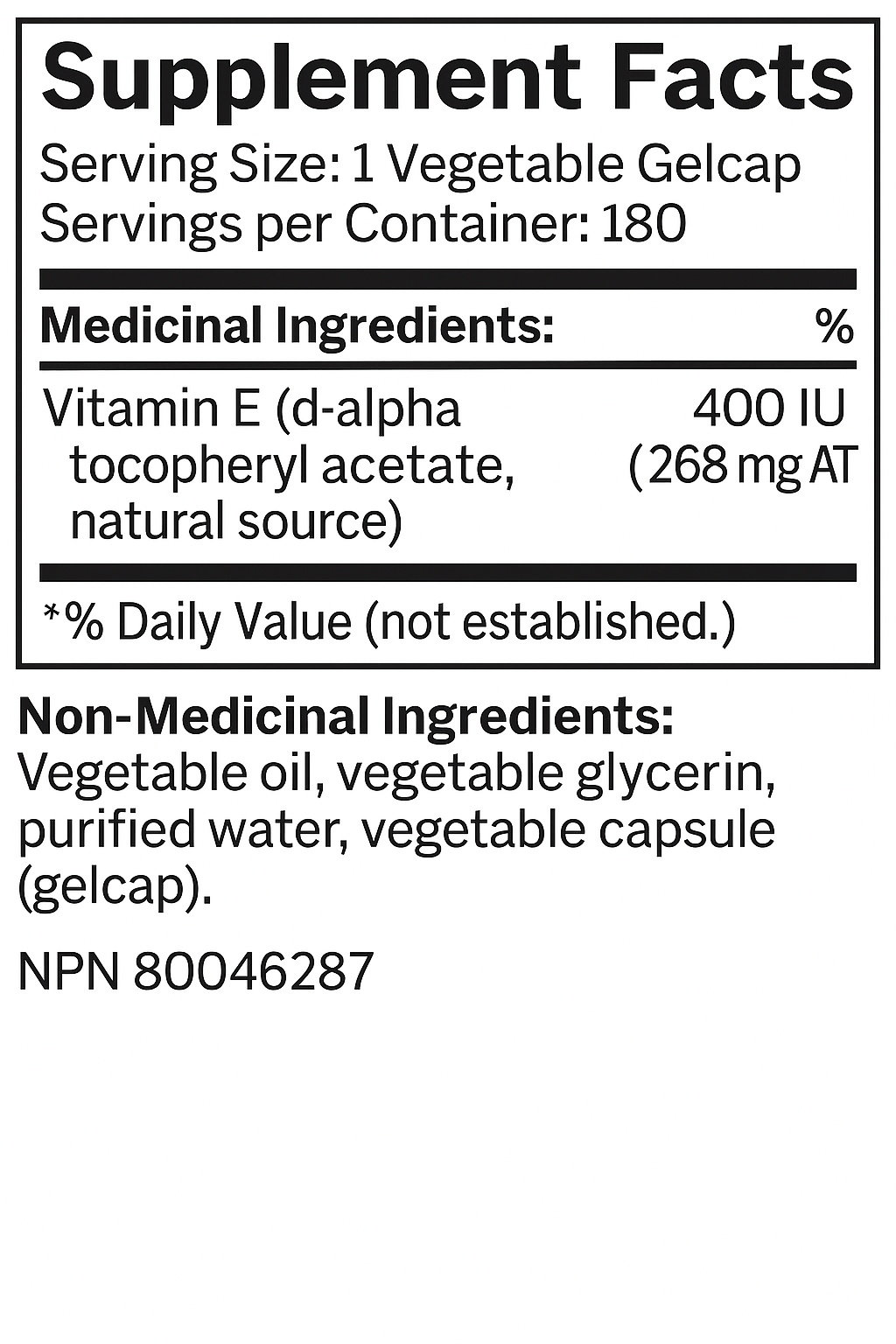 VITAMIN E 400 IU 180 VEGETABLE GELCAPS — view 2