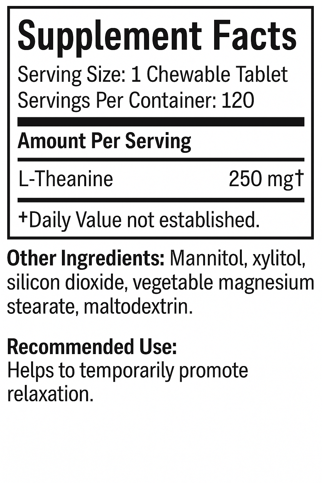 L-Theanine 120 Chewable Tablets — view 2