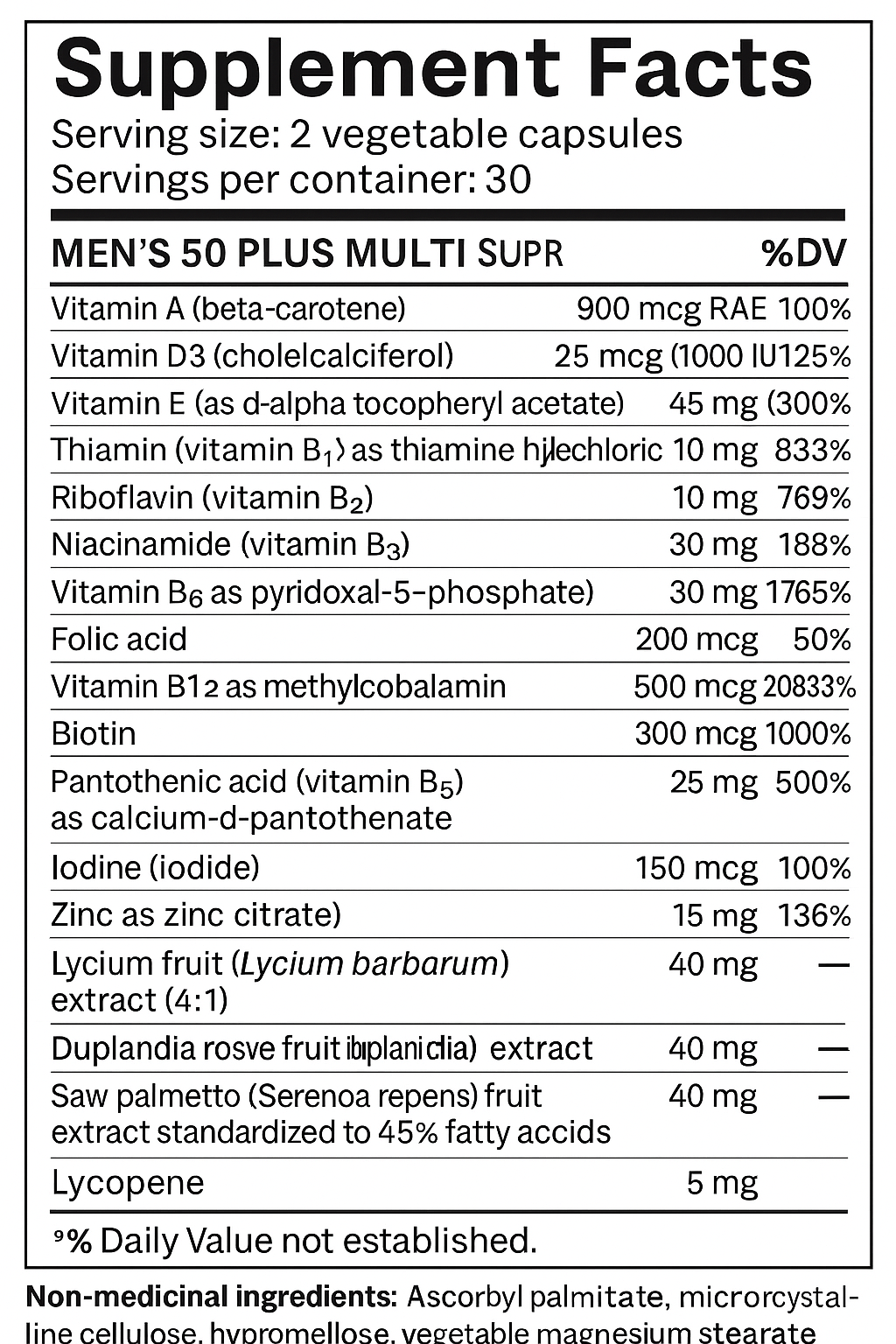 MEN'S 50 PLUS MULTI 60 VEGETABLE CAPSULES — view 2